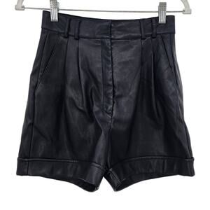 Dynamite Faux Vegan Leather Trouser Shorts Size XS Black‎